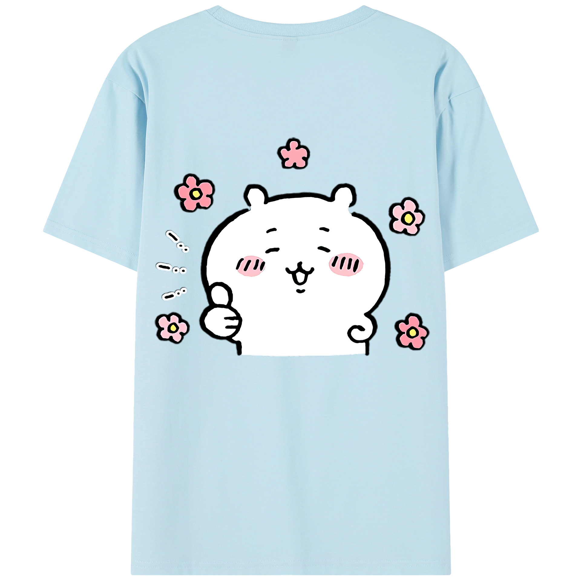 （画像用） ちいかわ ちいかわ Chii-kawa chiikawa 綿100％半袖Tシャツ（背面プリント）